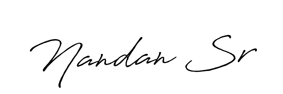 How to make Nandan Sr name signature. Use Antro_Vectra_Bolder style for creating short signs online. This is the latest handwritten sign. Nandan Sr signature style 7 images and pictures png