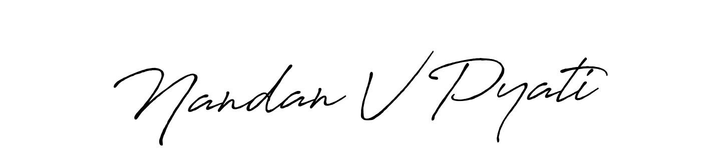 Design your own signature with our free online signature maker. With this signature software, you can create a handwritten (Antro_Vectra_Bolder) signature for name Nandan V Pyati. Nandan V Pyati signature style 7 images and pictures png