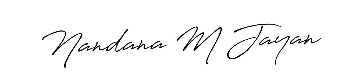 How to make Nandana M Jayan signature? Antro_Vectra_Bolder is a professional autograph style. Create handwritten signature for Nandana M Jayan name. Nandana M Jayan signature style 7 images and pictures png