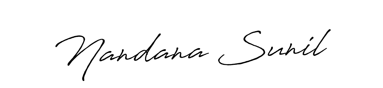 Create a beautiful signature design for name Nandana Sunil. With this signature (Antro_Vectra_Bolder) fonts, you can make a handwritten signature for free. Nandana Sunil signature style 7 images and pictures png