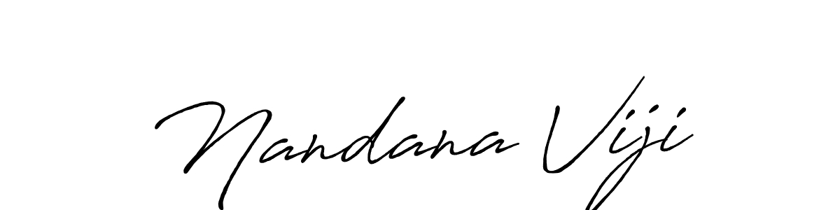 Make a beautiful signature design for name Nandana Viji. With this signature (Antro_Vectra_Bolder) style, you can create a handwritten signature for free. Nandana Viji signature style 7 images and pictures png