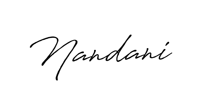 Make a beautiful signature design for name Nandani. With this signature (Antro_Vectra_Bolder) style, you can create a handwritten signature for free. Nandani signature style 7 images and pictures png