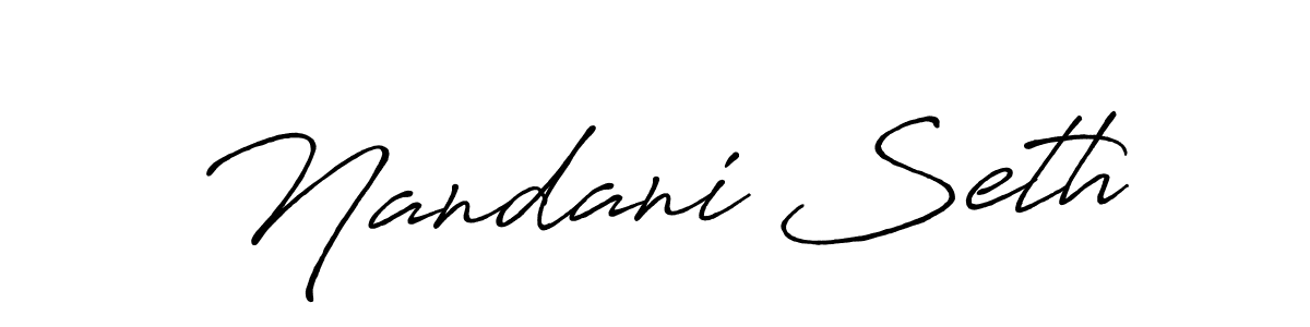 How to make Nandani Seth signature? Antro_Vectra_Bolder is a professional autograph style. Create handwritten signature for Nandani Seth name. Nandani Seth signature style 7 images and pictures png