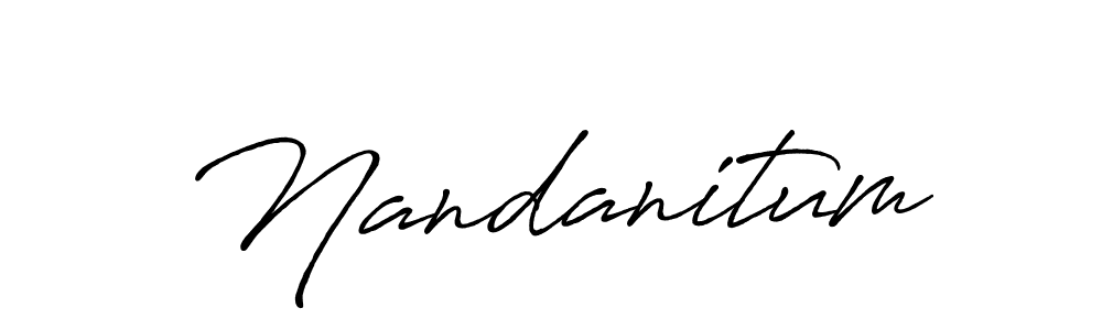 Use a signature maker to create a handwritten signature online. With this signature software, you can design (Antro_Vectra_Bolder) your own signature for name Nandanitum. Nandanitum signature style 7 images and pictures png