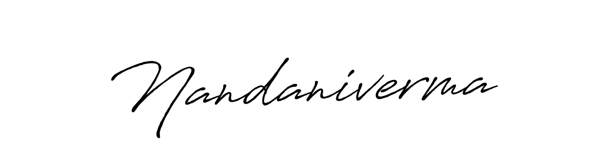 Create a beautiful signature design for name Nandaniverma. With this signature (Antro_Vectra_Bolder) fonts, you can make a handwritten signature for free. Nandaniverma signature style 7 images and pictures png