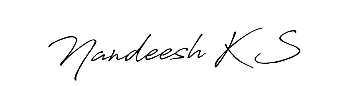 Make a beautiful signature design for name Nandeesh K S. Use this online signature maker to create a handwritten signature for free. Nandeesh K S signature style 7 images and pictures png