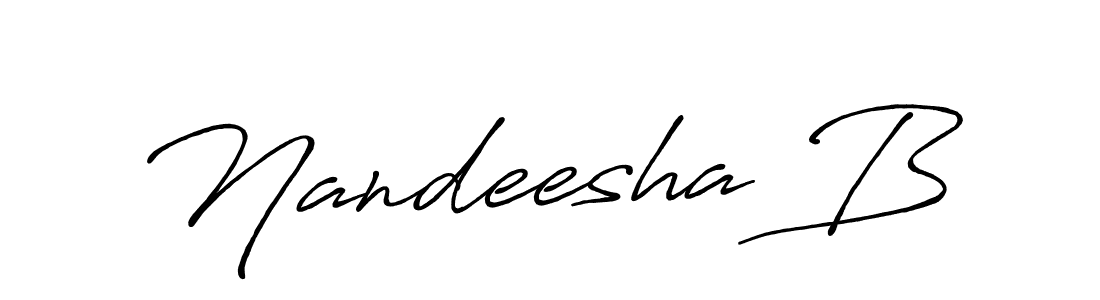 It looks lik you need a new signature style for name Nandeesha B. Design unique handwritten (Antro_Vectra_Bolder) signature with our free signature maker in just a few clicks. Nandeesha B signature style 7 images and pictures png