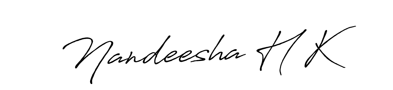 Make a short Nandeesha H K signature style. Manage your documents anywhere anytime using Antro_Vectra_Bolder. Create and add eSignatures, submit forms, share and send files easily. Nandeesha H K signature style 7 images and pictures png