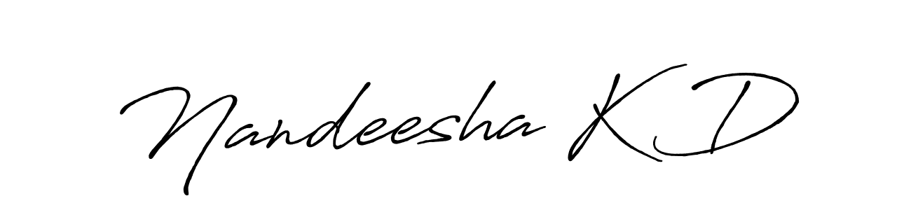 Make a beautiful signature design for name Nandeesha K D. Use this online signature maker to create a handwritten signature for free. Nandeesha K D signature style 7 images and pictures png