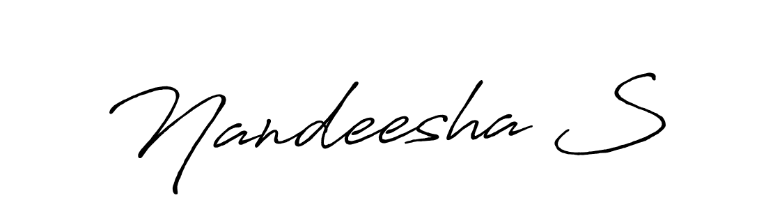 This is the best signature style for the Nandeesha S name. Also you like these signature font (Antro_Vectra_Bolder). Mix name signature. Nandeesha S signature style 7 images and pictures png