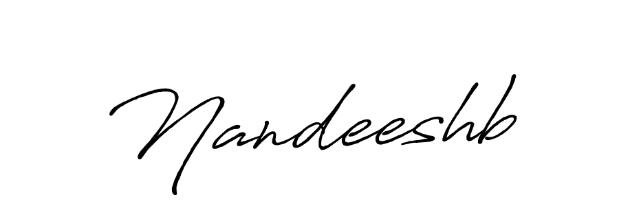 Make a beautiful signature design for name Nandeeshb. With this signature (Antro_Vectra_Bolder) style, you can create a handwritten signature for free. Nandeeshb signature style 7 images and pictures png