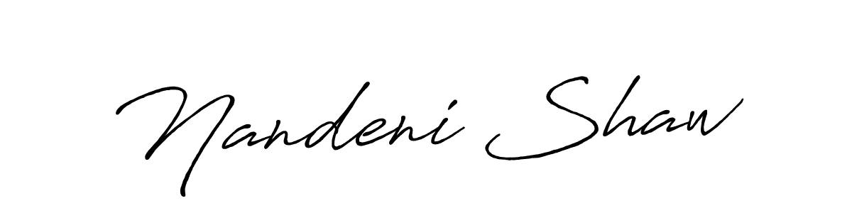 Create a beautiful signature design for name Nandeni Shaw. With this signature (Antro_Vectra_Bolder) fonts, you can make a handwritten signature for free. Nandeni Shaw signature style 7 images and pictures png