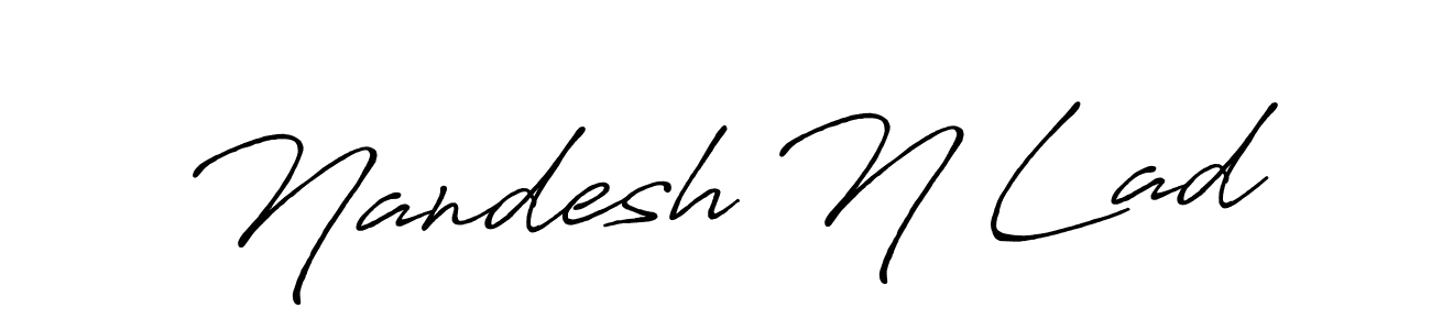 The best way (Antro_Vectra_Bolder) to make a short signature is to pick only two or three words in your name. The name Nandesh N Lad include a total of six letters. For converting this name. Nandesh N Lad signature style 7 images and pictures png