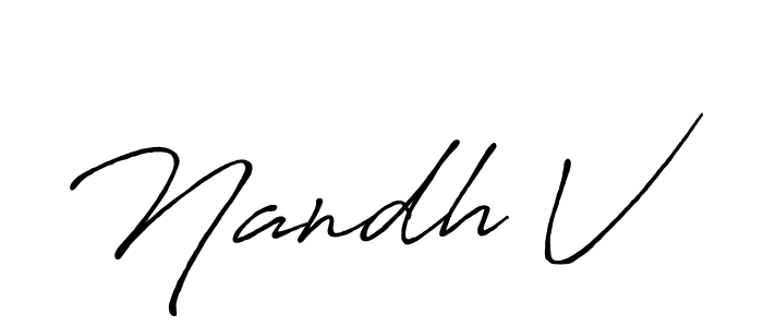 You can use this online signature creator to create a handwritten signature for the name Nandh V. This is the best online autograph maker. Nandh V signature style 7 images and pictures png