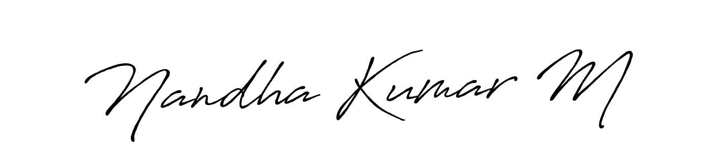 Nandha Kumar M stylish signature style. Best Handwritten Sign (Antro_Vectra_Bolder) for my name. Handwritten Signature Collection Ideas for my name Nandha Kumar M. Nandha Kumar M signature style 7 images and pictures png