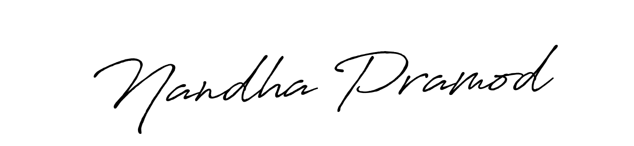 Also we have Nandha Pramod name is the best signature style. Create professional handwritten signature collection using Antro_Vectra_Bolder autograph style. Nandha Pramod signature style 7 images and pictures png