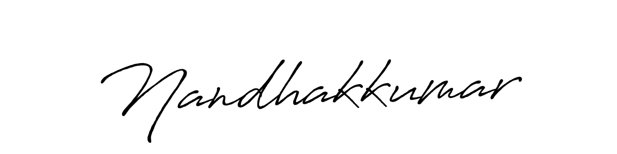 Make a beautiful signature design for name Nandhakkumar. With this signature (Antro_Vectra_Bolder) style, you can create a handwritten signature for free. Nandhakkumar signature style 7 images and pictures png