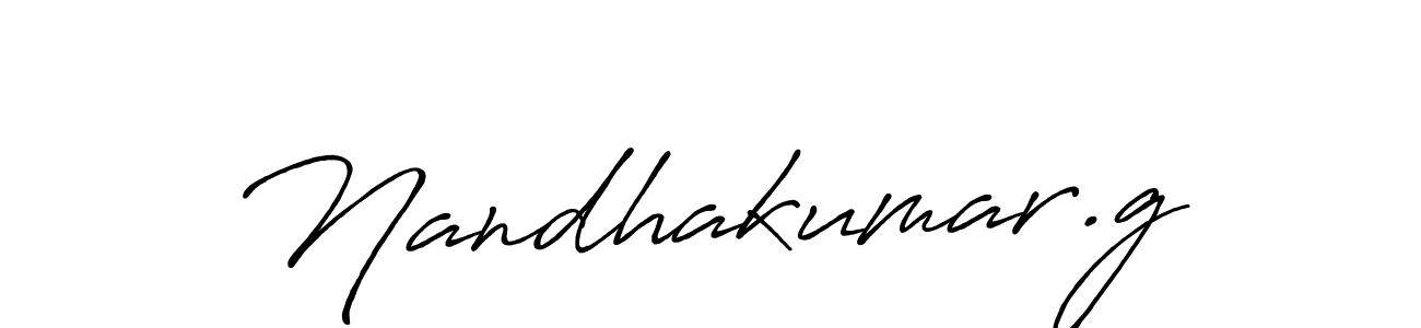 Use a signature maker to create a handwritten signature online. With this signature software, you can design (Antro_Vectra_Bolder) your own signature for name Nandhakumar.g. Nandhakumar.g signature style 7 images and pictures png