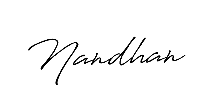 Make a beautiful signature design for name Nandhan. With this signature (Antro_Vectra_Bolder) style, you can create a handwritten signature for free. Nandhan signature style 7 images and pictures png