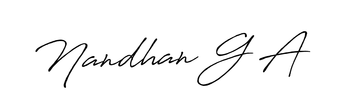 Use a signature maker to create a handwritten signature online. With this signature software, you can design (Antro_Vectra_Bolder) your own signature for name Nandhan G A. Nandhan G A signature style 7 images and pictures png