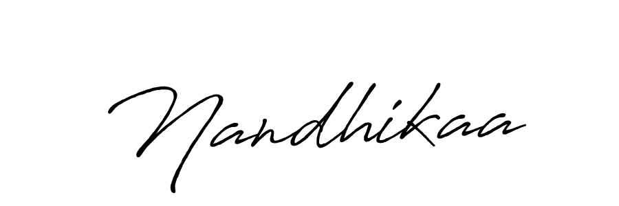 Use a signature maker to create a handwritten signature online. With this signature software, you can design (Antro_Vectra_Bolder) your own signature for name Nandhikaa. Nandhikaa signature style 7 images and pictures png