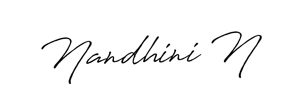 Make a beautiful signature design for name Nandhini N. With this signature (Antro_Vectra_Bolder) style, you can create a handwritten signature for free. Nandhini N signature style 7 images and pictures png