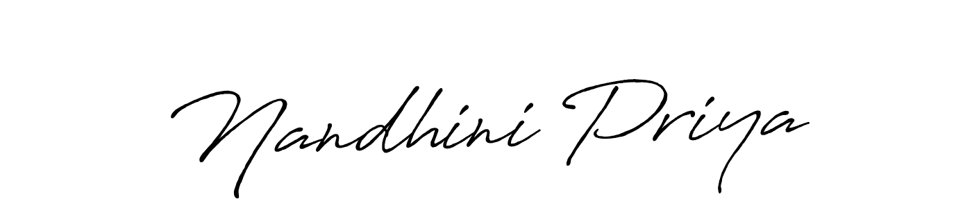 Design your own signature with our free online signature maker. With this signature software, you can create a handwritten (Antro_Vectra_Bolder) signature for name Nandhini Priya. Nandhini Priya signature style 7 images and pictures png