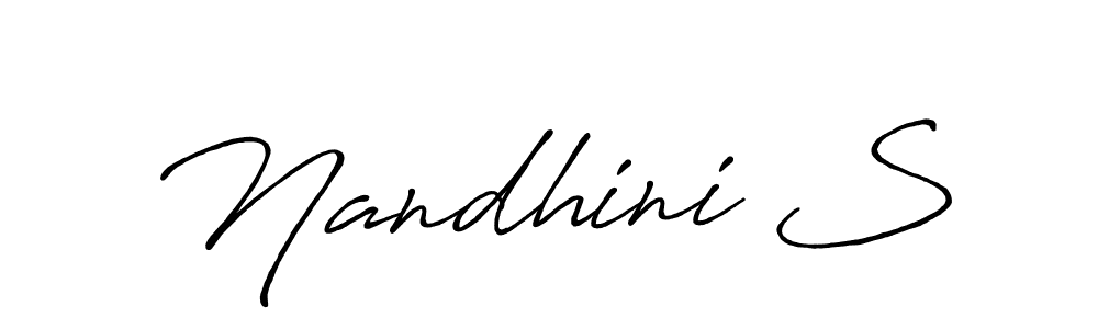 It looks lik you need a new signature style for name Nandhini S. Design unique handwritten (Antro_Vectra_Bolder) signature with our free signature maker in just a few clicks. Nandhini S signature style 7 images and pictures png