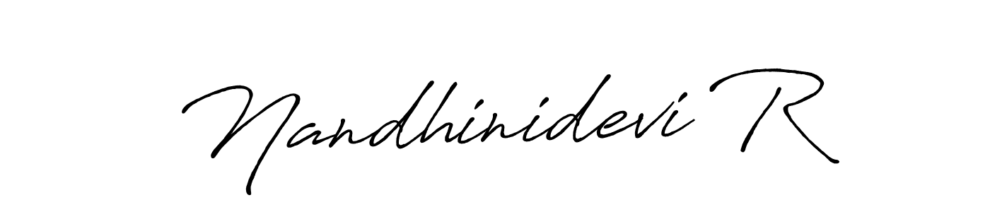 Create a beautiful signature design for name Nandhinidevi R. With this signature (Antro_Vectra_Bolder) fonts, you can make a handwritten signature for free. Nandhinidevi R signature style 7 images and pictures png