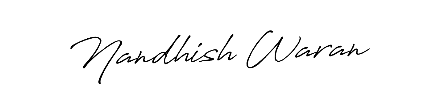 You can use this online signature creator to create a handwritten signature for the name Nandhish Waran. This is the best online autograph maker. Nandhish Waran signature style 7 images and pictures png