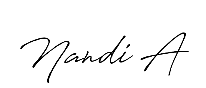 Design your own signature with our free online signature maker. With this signature software, you can create a handwritten (Antro_Vectra_Bolder) signature for name Nandi A. Nandi A signature style 7 images and pictures png