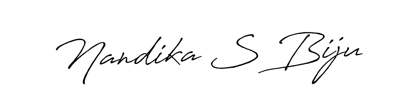 You should practise on your own different ways (Antro_Vectra_Bolder) to write your name (Nandika S Biju) in signature. don't let someone else do it for you. Nandika S Biju signature style 7 images and pictures png