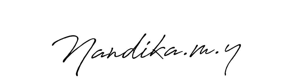 Make a beautiful signature design for name Nandika.m.y. With this signature (Antro_Vectra_Bolder) style, you can create a handwritten signature for free. Nandika.m.y signature style 7 images and pictures png