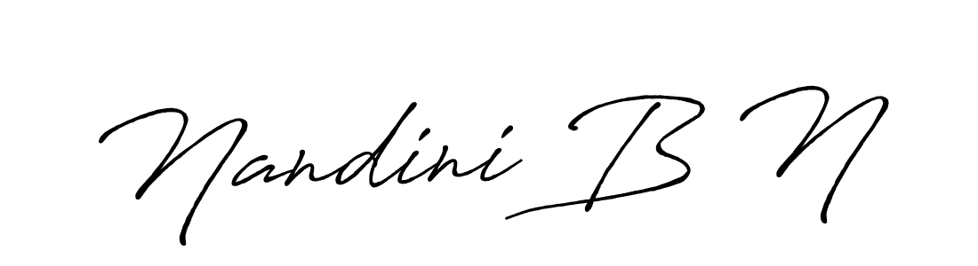 How to make Nandini B N name signature. Use Antro_Vectra_Bolder style for creating short signs online. This is the latest handwritten sign. Nandini B N signature style 7 images and pictures png