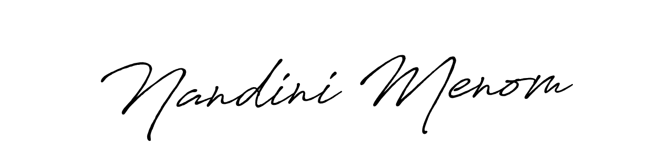 Create a beautiful signature design for name Nandini Menom. With this signature (Antro_Vectra_Bolder) fonts, you can make a handwritten signature for free. Nandini Menom signature style 7 images and pictures png