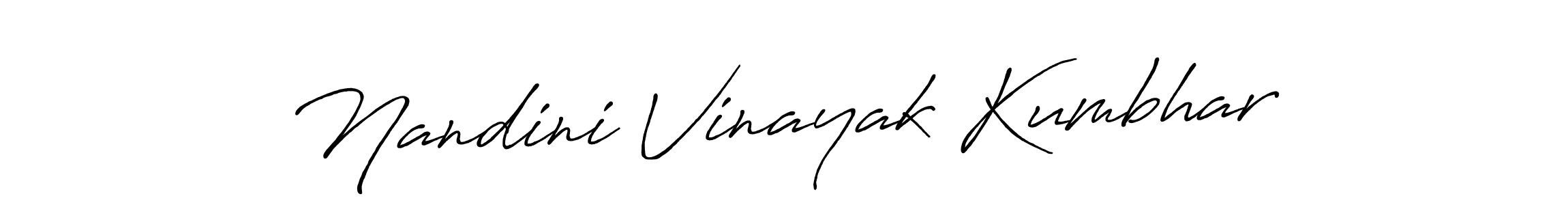 Create a beautiful signature design for name Nandini Vinayak Kumbhar. With this signature (Antro_Vectra_Bolder) fonts, you can make a handwritten signature for free. Nandini Vinayak Kumbhar signature style 7 images and pictures png