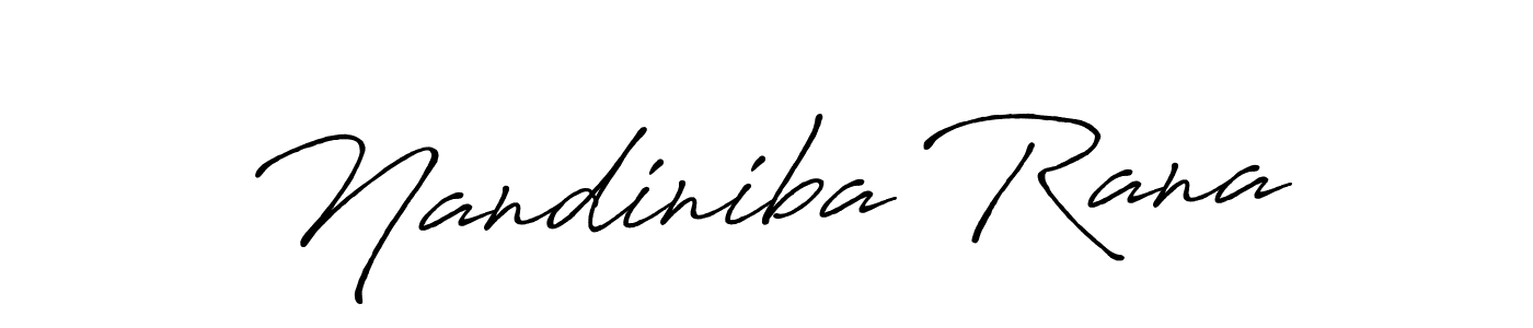 Create a beautiful signature design for name Nandiniba Rana. With this signature (Antro_Vectra_Bolder) fonts, you can make a handwritten signature for free. Nandiniba Rana signature style 7 images and pictures png