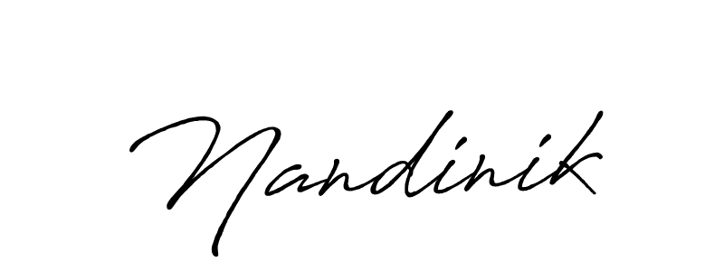 Create a beautiful signature design for name Nandinik. With this signature (Antro_Vectra_Bolder) fonts, you can make a handwritten signature for free. Nandinik signature style 7 images and pictures png