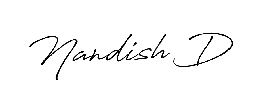 Also You can easily find your signature by using the search form. We will create Nandish D name handwritten signature images for you free of cost using Antro_Vectra_Bolder sign style. Nandish D signature style 7 images and pictures png