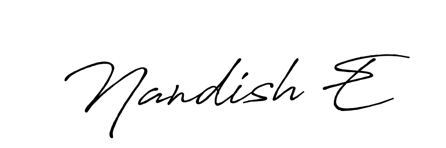 Create a beautiful signature design for name Nandish E. With this signature (Antro_Vectra_Bolder) fonts, you can make a handwritten signature for free. Nandish E signature style 7 images and pictures png