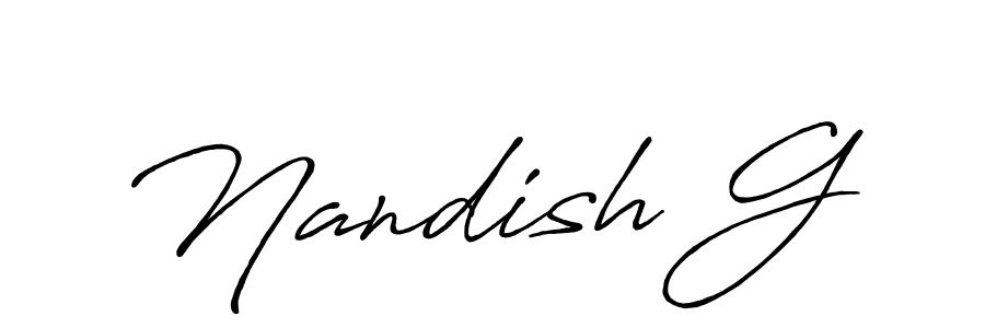 Design your own signature with our free online signature maker. With this signature software, you can create a handwritten (Antro_Vectra_Bolder) signature for name Nandish G. Nandish G signature style 7 images and pictures png