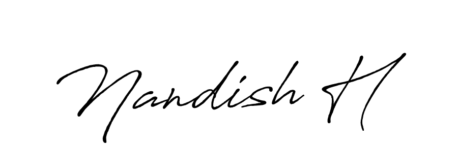 Also You can easily find your signature by using the search form. We will create Nandish H name handwritten signature images for you free of cost using Antro_Vectra_Bolder sign style. Nandish H signature style 7 images and pictures png