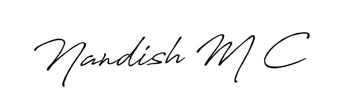 Here are the top 10 professional signature styles for the name Nandish M C. These are the best autograph styles you can use for your name. Nandish M C signature style 7 images and pictures png