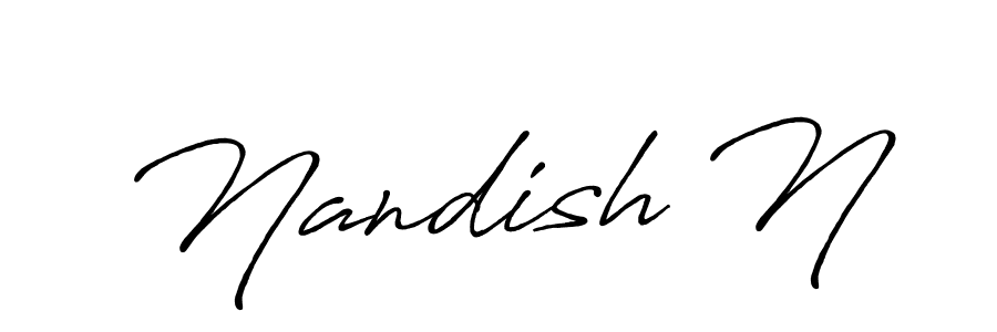 Here are the top 10 professional signature styles for the name Nandish N. These are the best autograph styles you can use for your name. Nandish N signature style 7 images and pictures png
