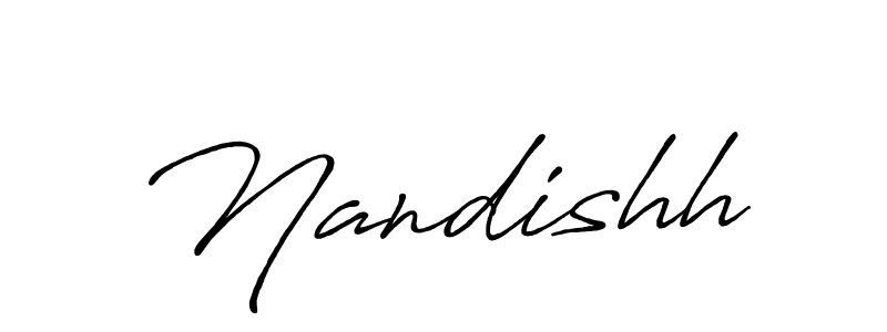 How to make Nandishh signature? Antro_Vectra_Bolder is a professional autograph style. Create handwritten signature for Nandishh name. Nandishh signature style 7 images and pictures png