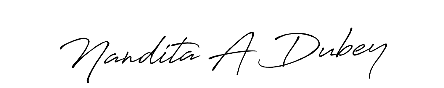 Create a beautiful signature design for name Nandita A Dubey. With this signature (Antro_Vectra_Bolder) fonts, you can make a handwritten signature for free. Nandita A Dubey signature style 7 images and pictures png