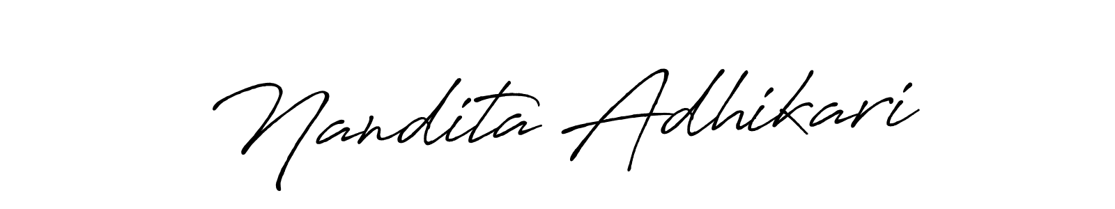Nandita Adhikari stylish signature style. Best Handwritten Sign (Antro_Vectra_Bolder) for my name. Handwritten Signature Collection Ideas for my name Nandita Adhikari. Nandita Adhikari signature style 7 images and pictures png
