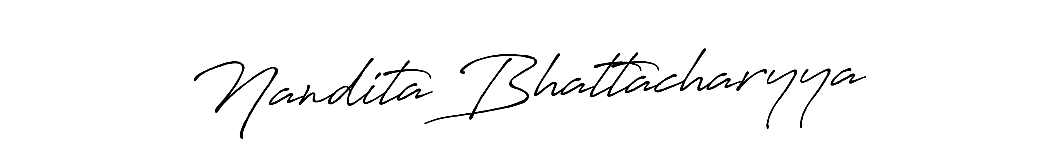 You should practise on your own different ways (Antro_Vectra_Bolder) to write your name (Nandita Bhattacharyya) in signature. don't let someone else do it for you. Nandita Bhattacharyya signature style 7 images and pictures png