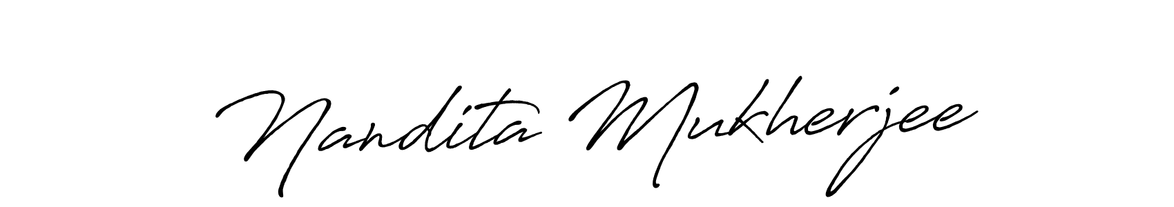 Make a beautiful signature design for name Nandita Mukherjee. With this signature (Antro_Vectra_Bolder) style, you can create a handwritten signature for free. Nandita Mukherjee signature style 7 images and pictures png