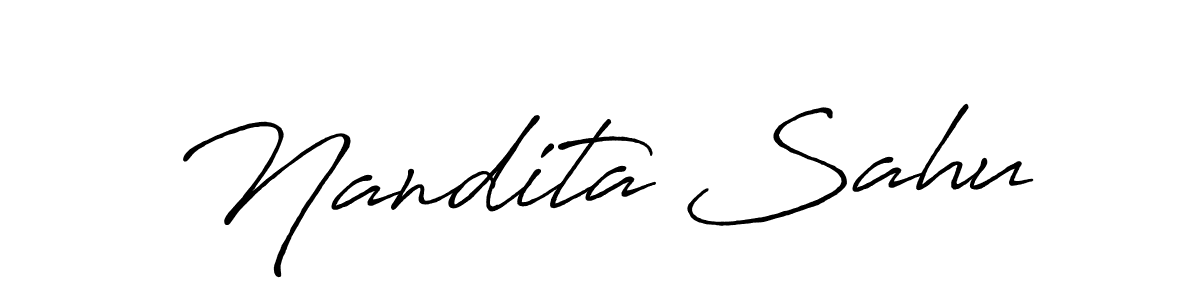 if you are searching for the best signature style for your name Nandita Sahu. so please give up your signature search. here we have designed multiple signature styles  using Antro_Vectra_Bolder. Nandita Sahu signature style 7 images and pictures png